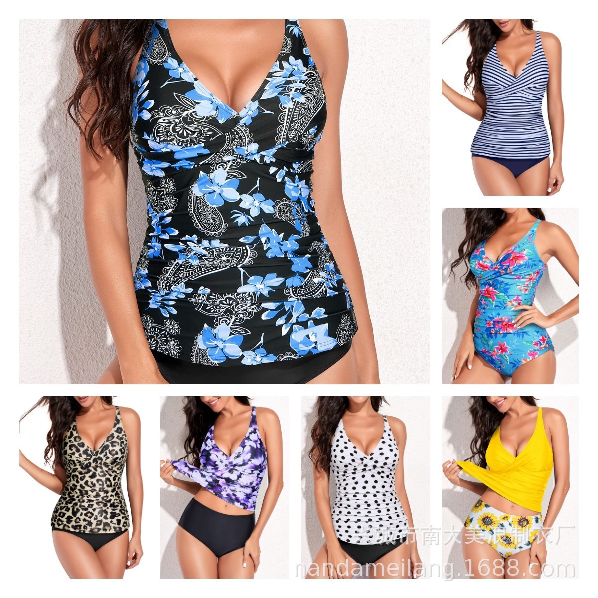 Tops - Bademode für Damen, Tankini, ärmellos, V-Ausschnitt,