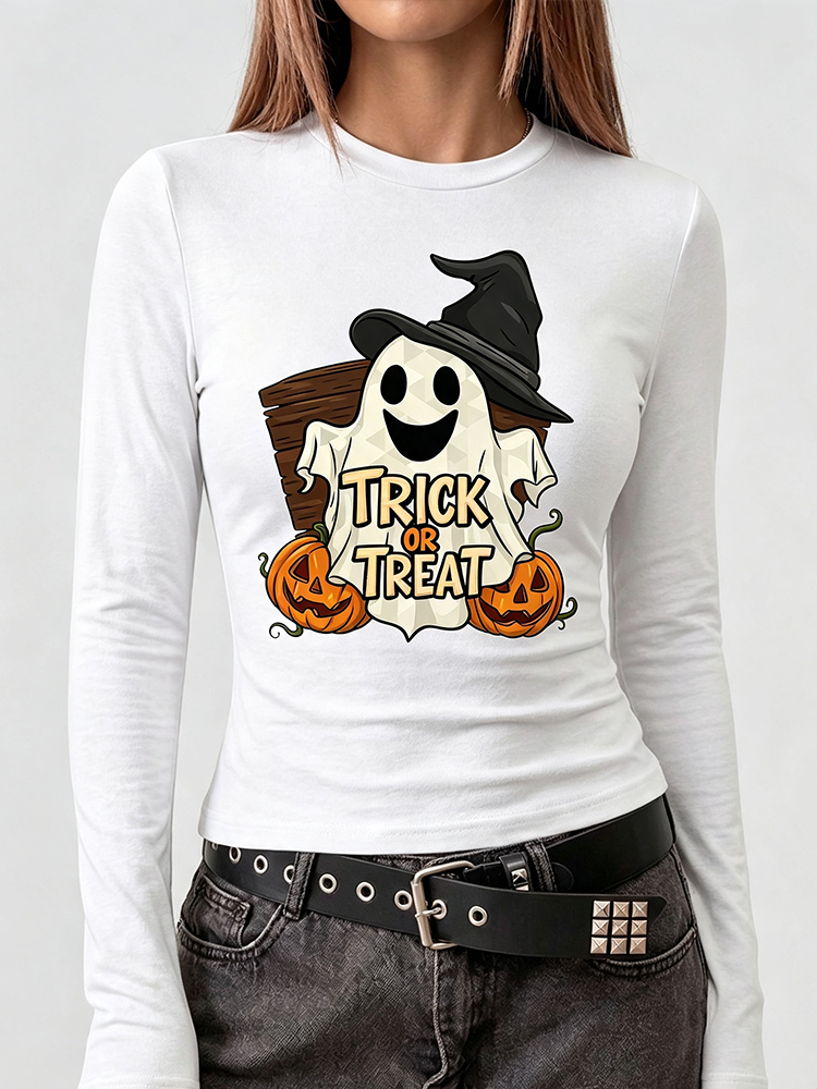 Blouses - American Spider Rotes Spinnennetz-Print Langarm-T-Shirt für