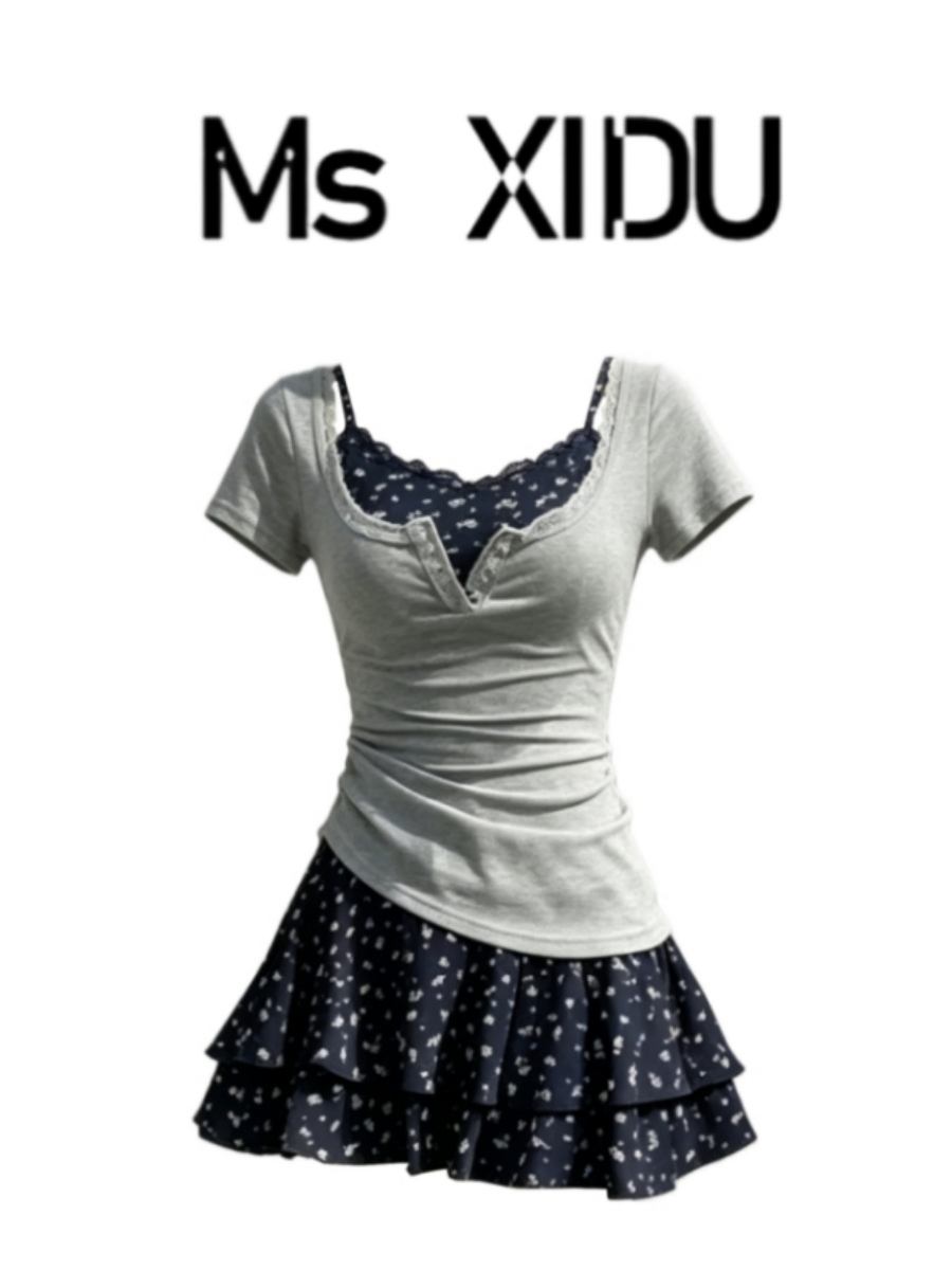 Koreanisches Sommer-Outfit-Set – Korean Style A Line Shirt Dress Bewertung und Preis