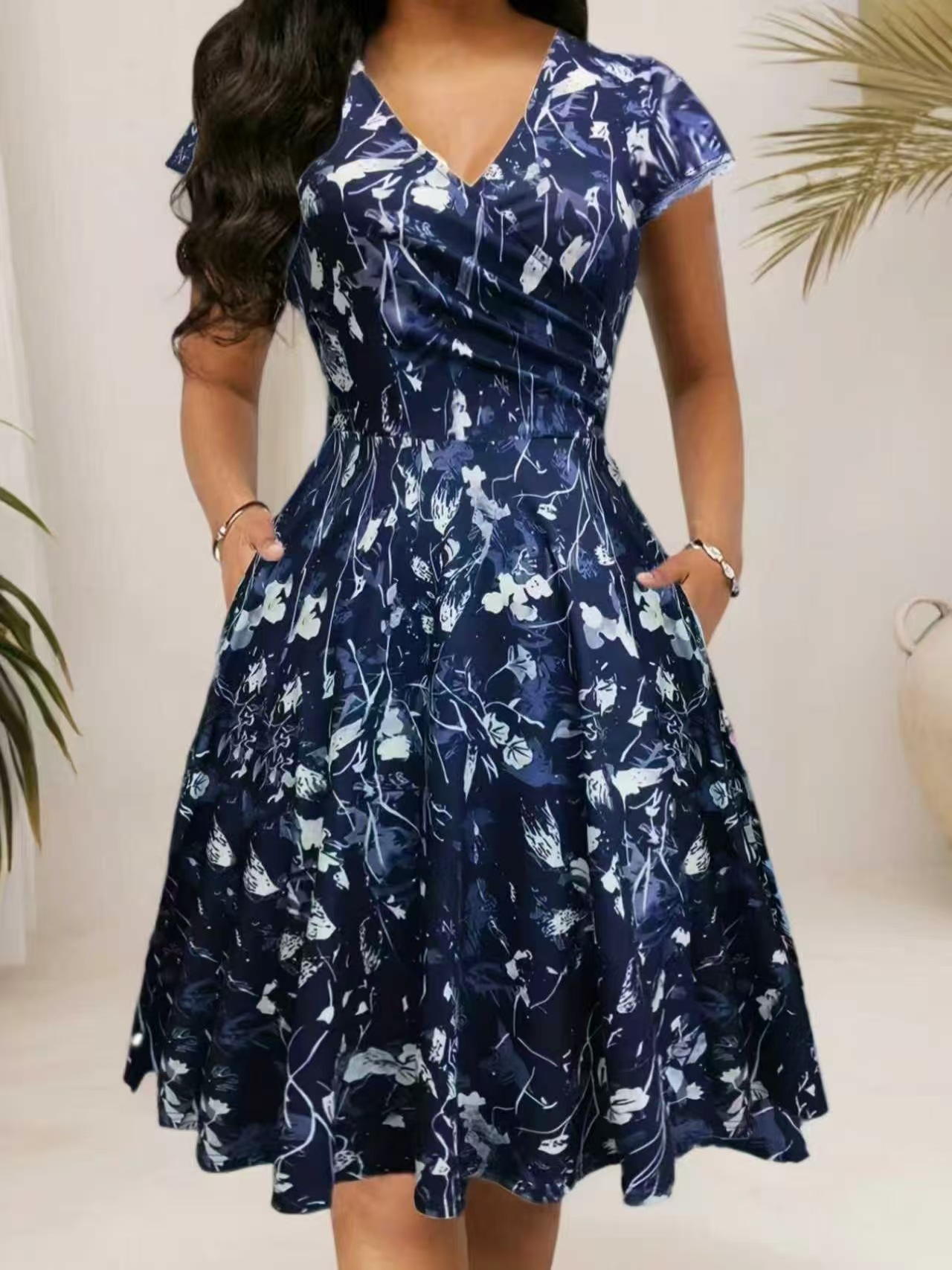 2026 Sommer Rundhals-Maxikleid – French Vintage Floral Midi Dress Bewertung und Preis