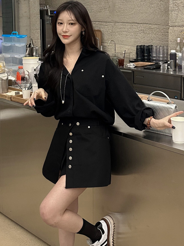 Weißes Hemdkleid für Damen im  – Korean Style A Line Shirt Dress Bewertung und Preis