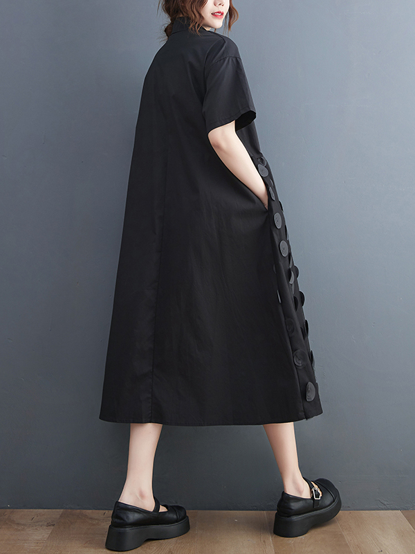 Schlankmachendes Modisches Som – Korean Style A Line Shirt Dress Bewertung und Preis