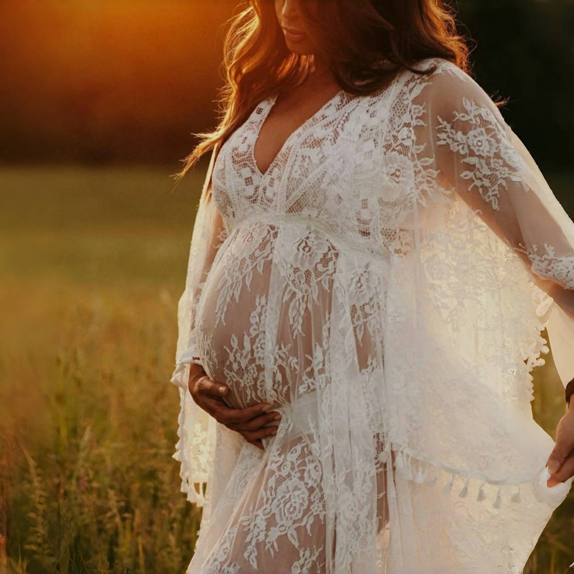 Boho Spitze Matenrity Fotoshoo – Boho Summer Beach Maxi Dress Bewertung und Preis