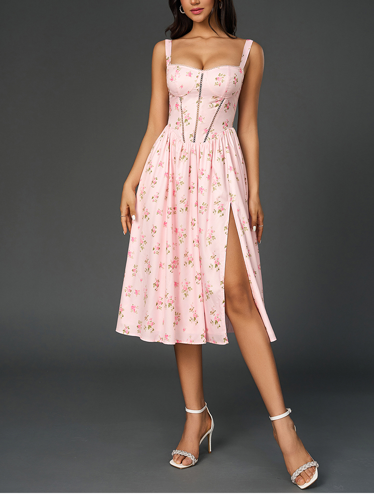 NewAsia Damenkleid mit Blumenm – French Vintage Floral Midi Dress Bewertung und Preis