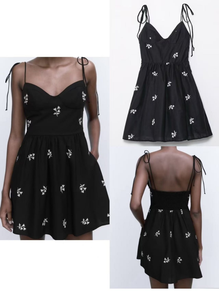 Schwarzes Damenkleid, Taft, Bl – French Vintage Floral Midi Dress Bewertung und Preis