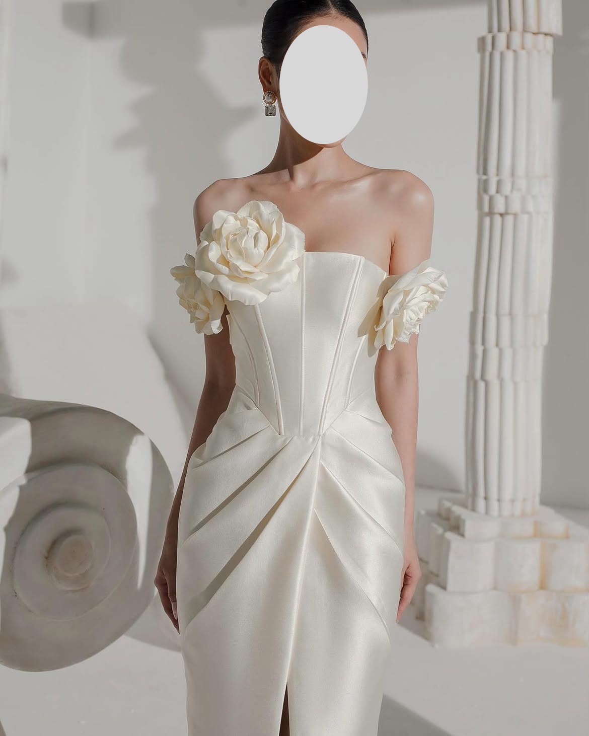 QR Maßgeschneidertes Schulterf – Elegant Satin Evening Gown Split Bewertung und Preis