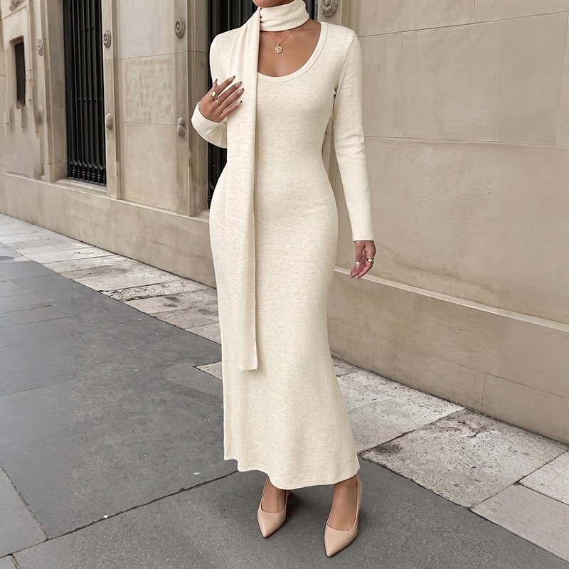 Elegantes, geripptes Maxikleid – Bodycon Long Sleeve Ribbed Dress Bewertung und Preis