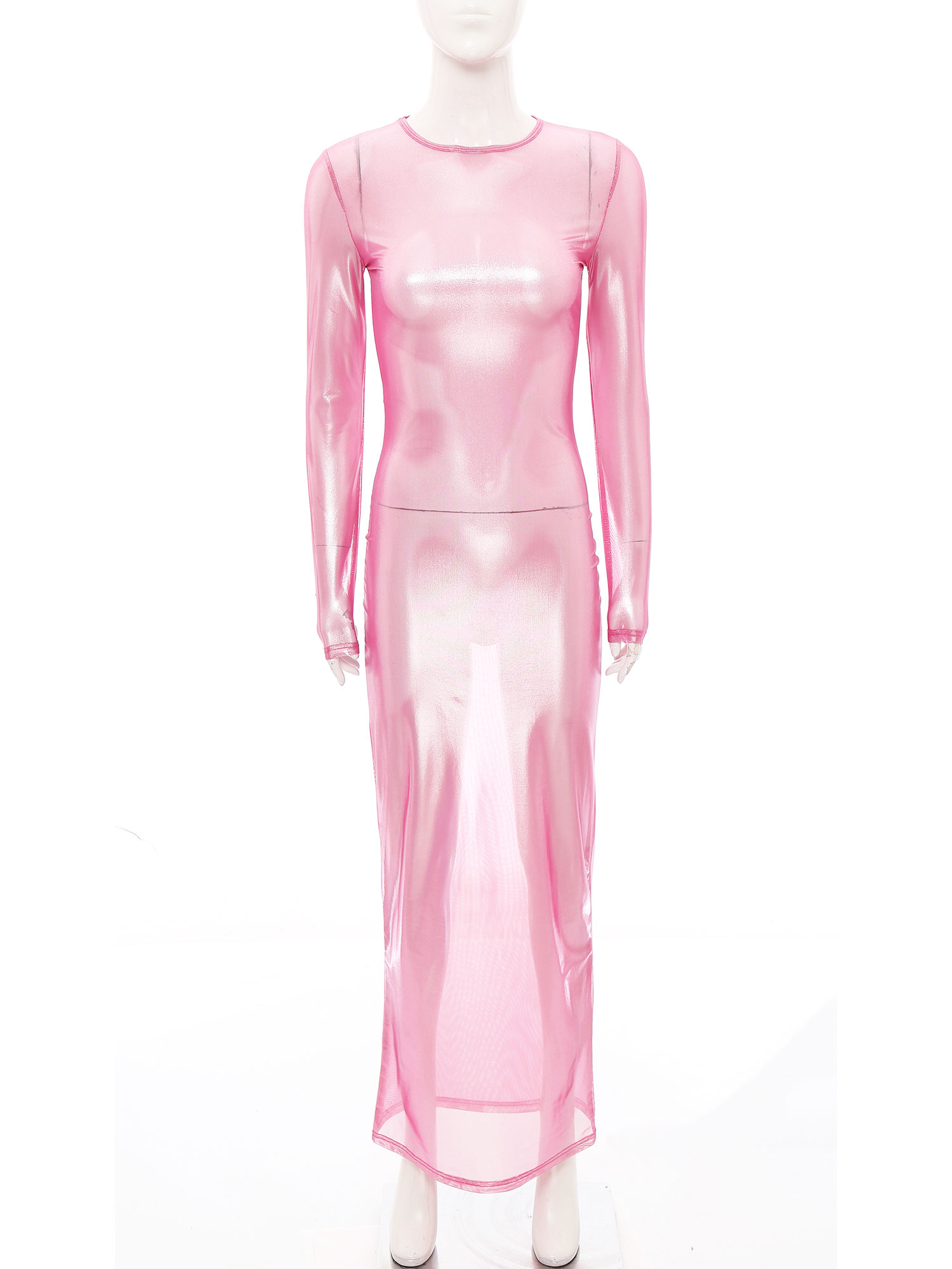 Damen-Kleid, glänzend, metalli – Sexy Mesh Sheer Bodycon Dress Bewertung und Preis