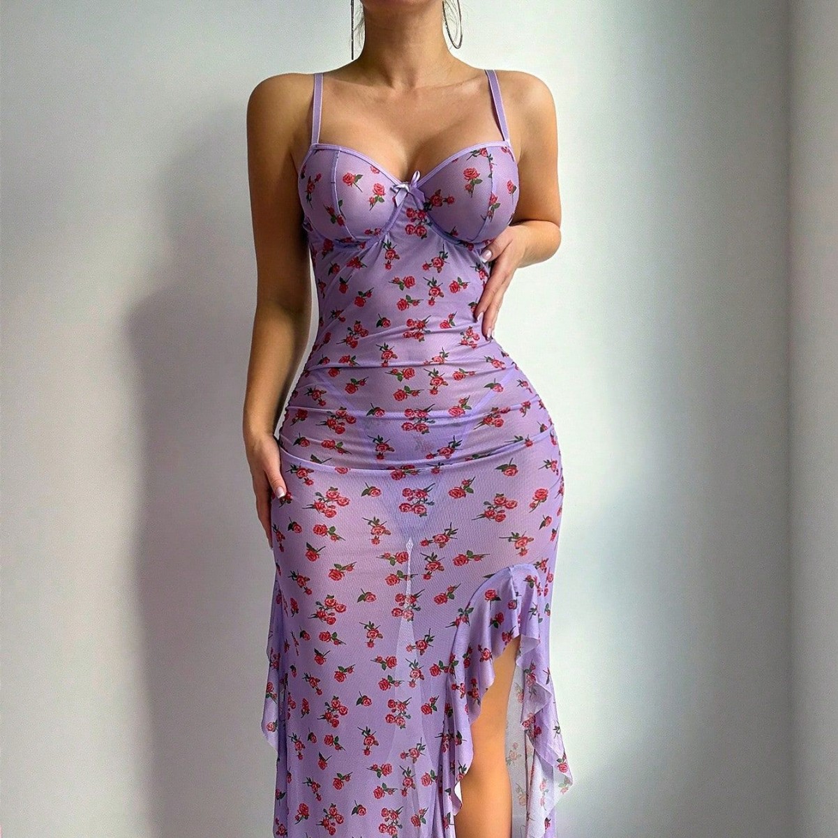 Transparentes Netzstoff-Plus-S – Sexy Mesh Sheer Bodycon Dress Bewertung und Preis